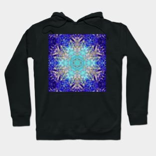 Digital Mandala Blue Purple and White Hoodie